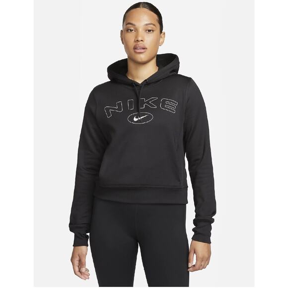 Nike Women's One Therma-FIT Graphic Hoodie Black/Lt Iron Ore, Small - Women's At - Picture 1 of 7